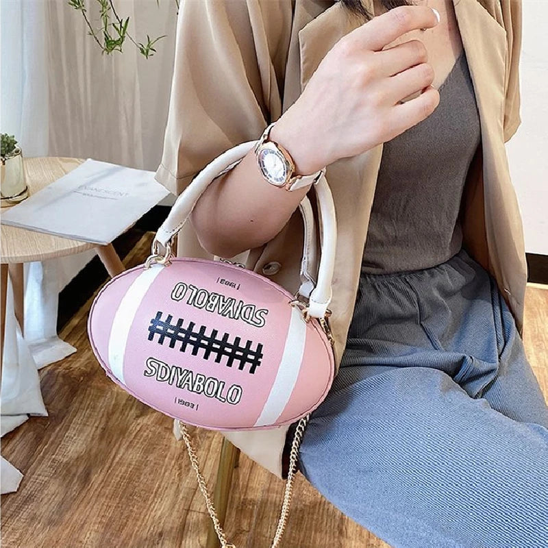 Damen Handtasche Football Crossbody Schultertasche Tasche Umhängetasche