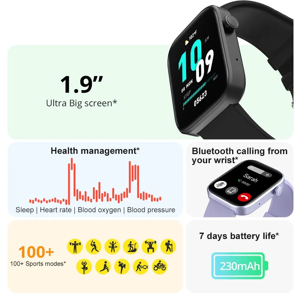 Frauen Smart Watch Männer Farbdisplay Full Touch Fitness Tracker Bluetooth Damen