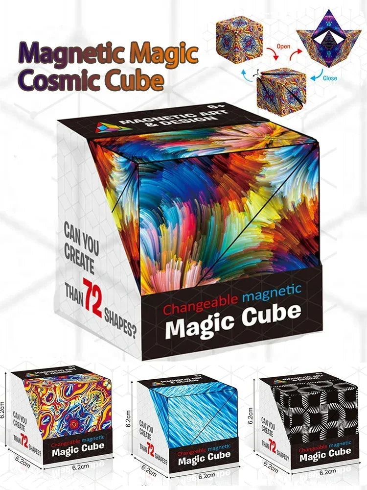 Zauberwürfel Anti Stress Spielzeug magnetischer 3D Drehwürfel Magischer Würfel