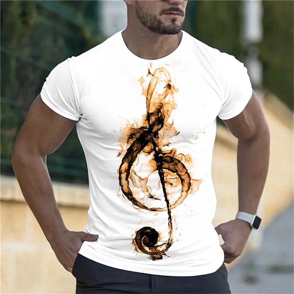 Fashion Herren Rock N Roll 3D T-Shirt Rundhals Unisex Sommer Streetwear Tank Top