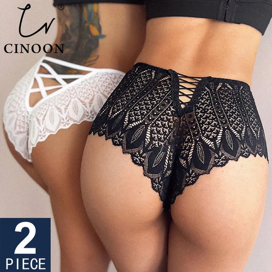 2Stk Frauen Spitze Tanga String Höschen Sexy Schlüpfer Slip Dessous Unterwäsche