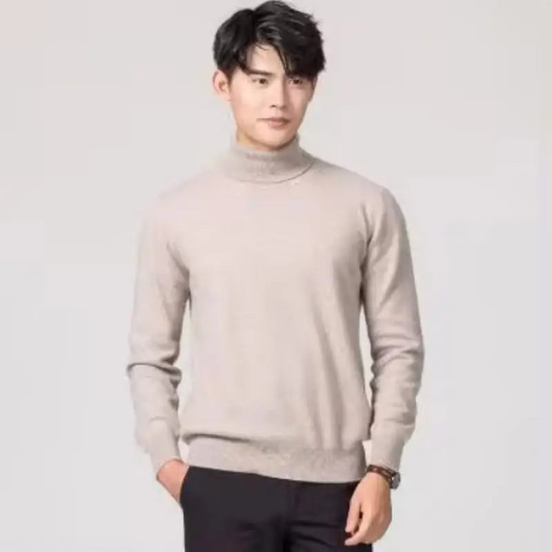 Herren Rollkragen Pullover Sweatshirt Leichter Pulli Sweater Shirt Langarmshirt