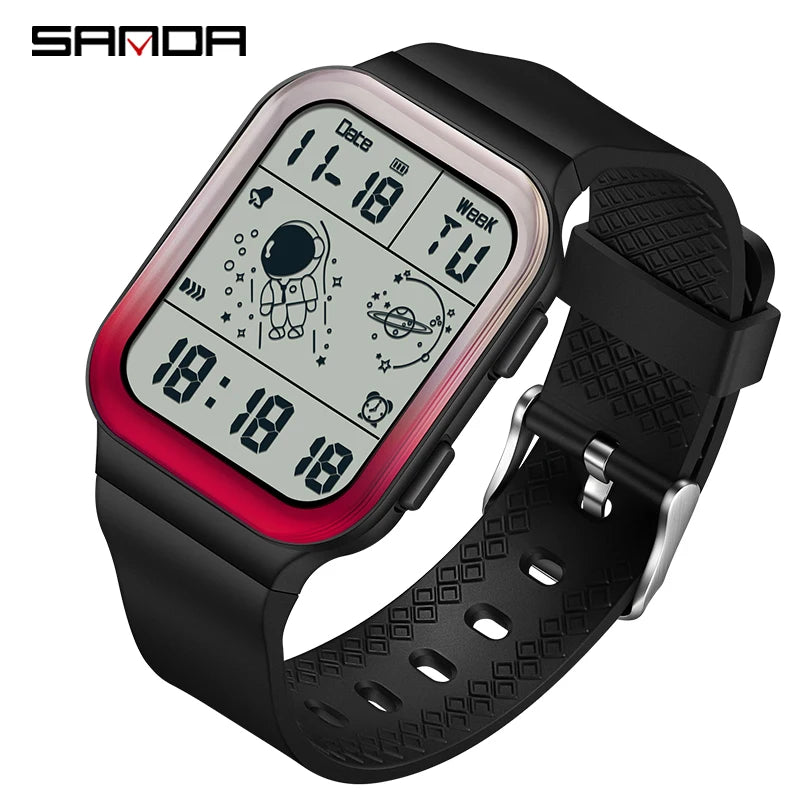 Herren Armbanduhr Digital Uhr Silber Edelstahl Quarzuhr Luxus Chronograph