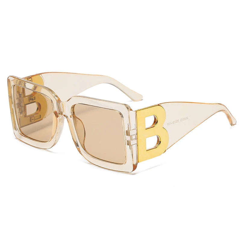 Designer Luxus Brille Sonnenbrille Damen Quadratische Übergröße Gläser Vintage