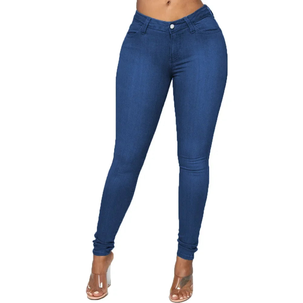 Sexy Damen Jeans Hose Bleistifthose Push Up Denim Style Jeanshose Hüfthose