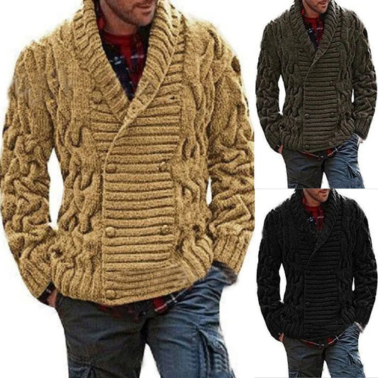 Herren Herbst Jacke Übergangsjacke Sweatjacke Sweater Strickjacke mit Zopfmuster
