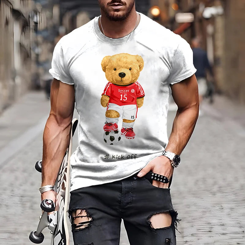 Fashion Herren Shirt Funny Baby Bear T-Shirt Rundhals Tops Sommer Streetwear