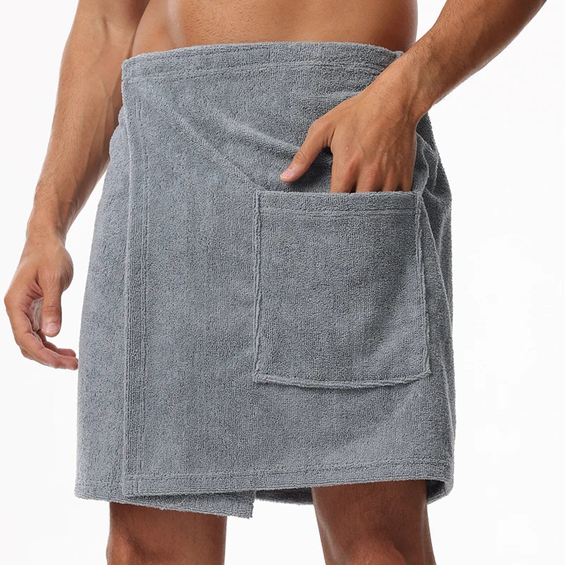 Saunatuch Herren Handtuch Saunakilt Sarong Kilt Wellness Sauna Tuch mit Tasche