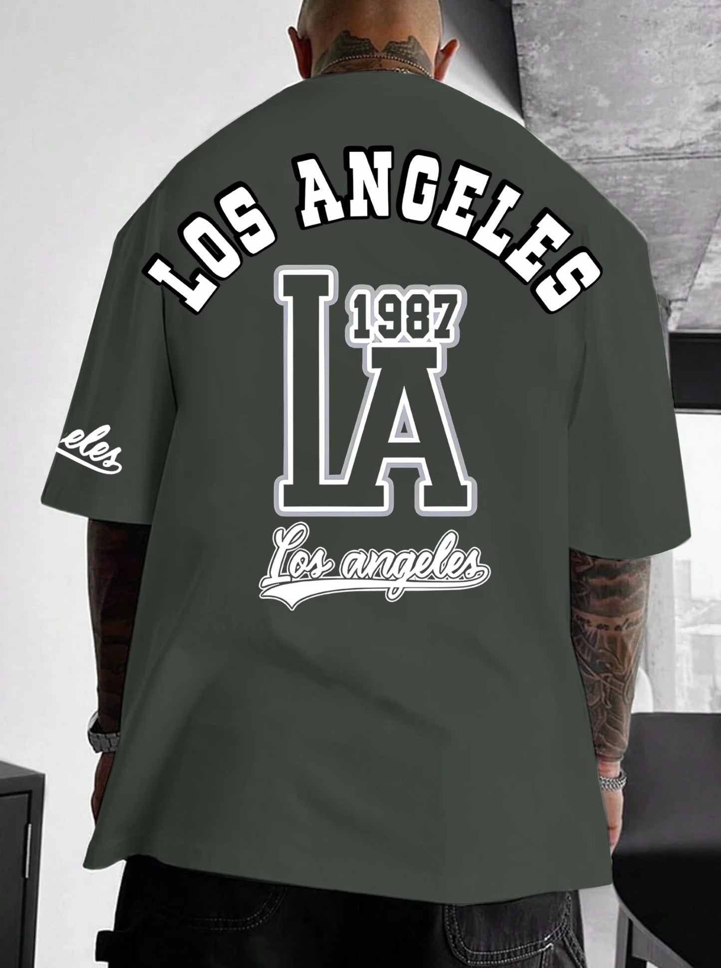 Herren T-Shirt Los Angeles Shirt Rundhals Streetwear Tank Top Hemd Polohemd
