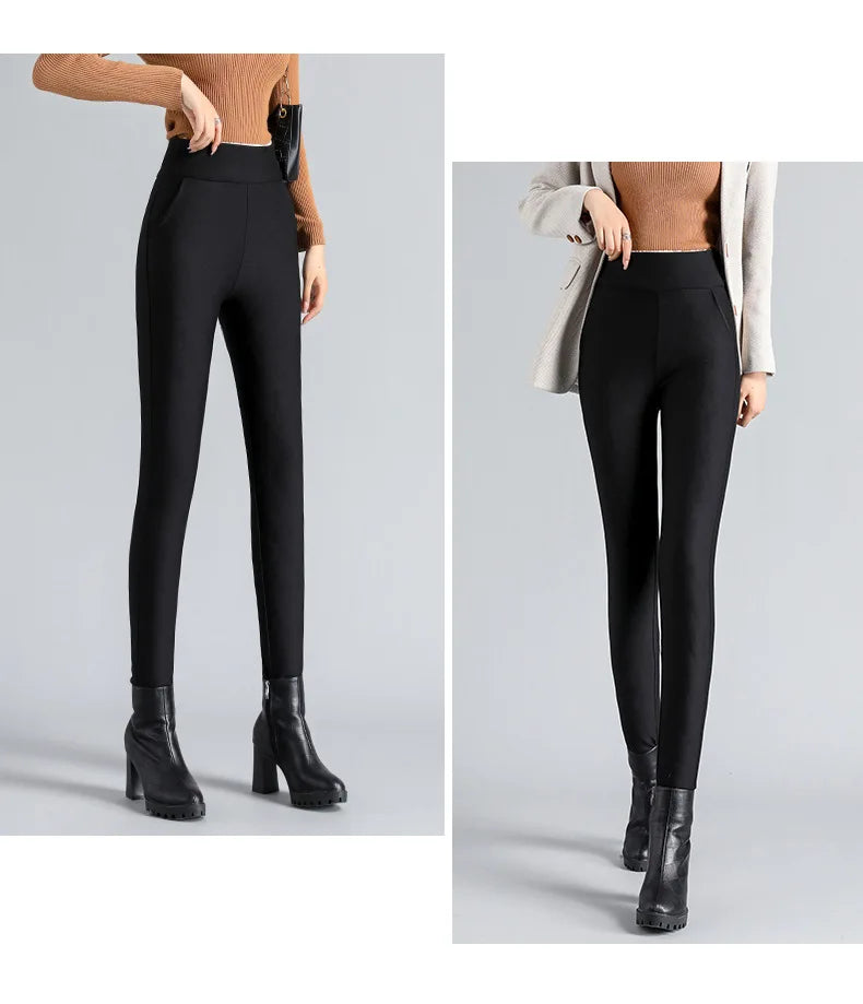 Frauen Hose Winter Leggins Warm Thermohose Innenfleece Leggings Strumpfhose