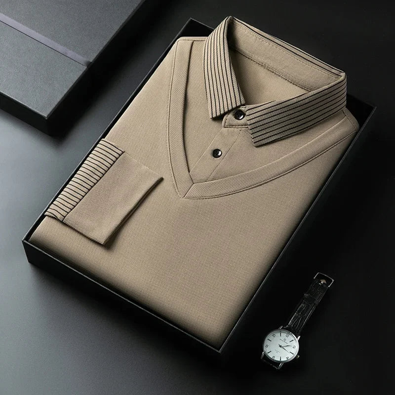 Herren Poloshirt POLO Shirt T-Shirt Langarm Zipper Hemd Fashion Polohemd Top NEU