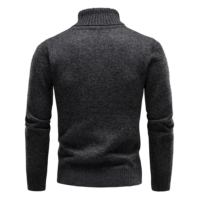 Herren Rollkragen Fleece Pullover Sweatshirt Pulli Sweater Shirt Langarmshirt