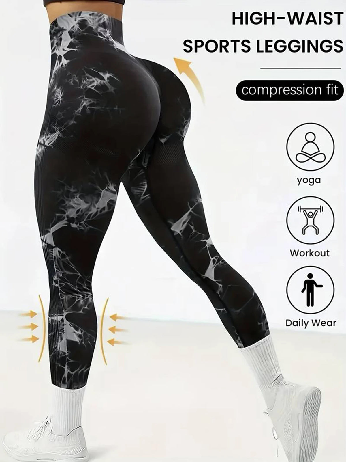 Yoga Leggings Push Up Damen Sport Hose Fitness Gym Stretch Leggins Jogginghose