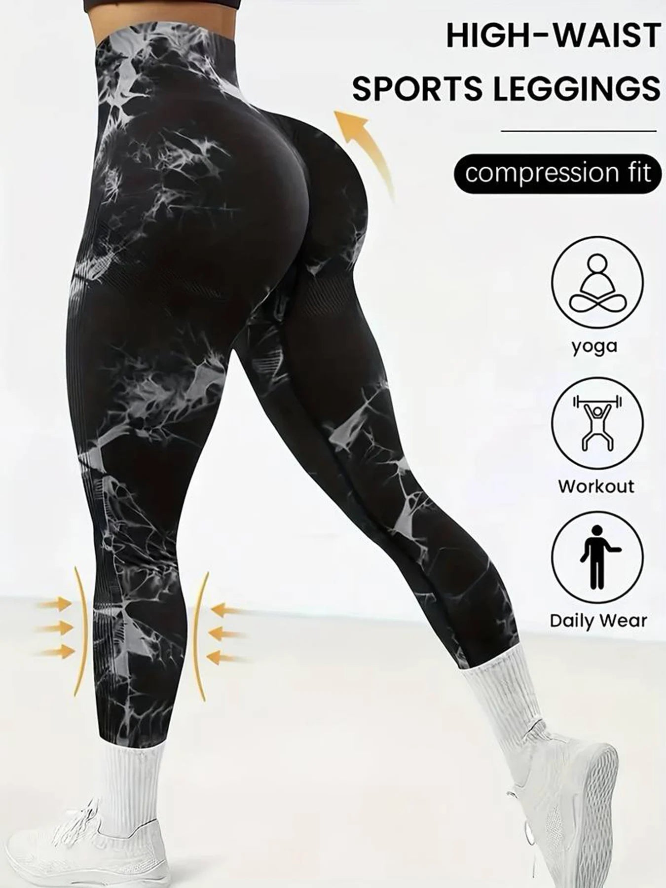 Yoga Leggings Push Up Damen Sport Hose Fitness Gym Stretch Leggins Jogginghose