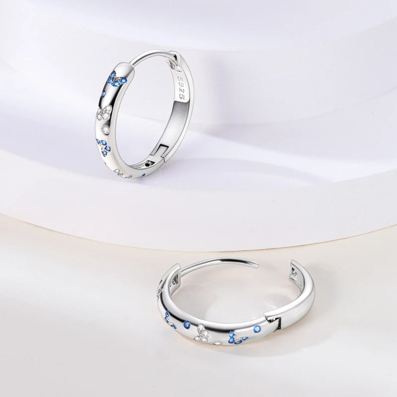 Orecchini a Cerchio in Argento 925 Sterling con Zirconi | Creole Brillantini