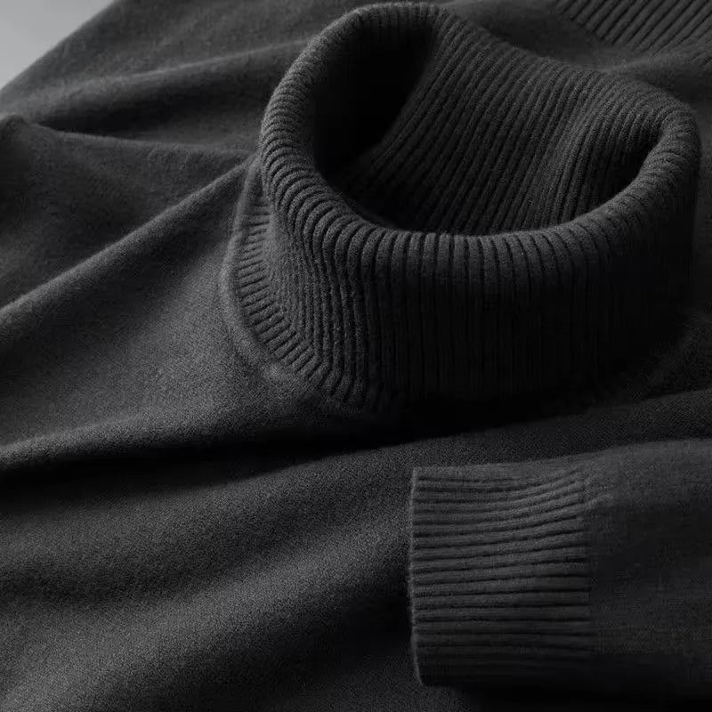 Herren Rollkragen Pullover Sweatshirt Pulli Zipper Sweater Shirt Langarmshirt