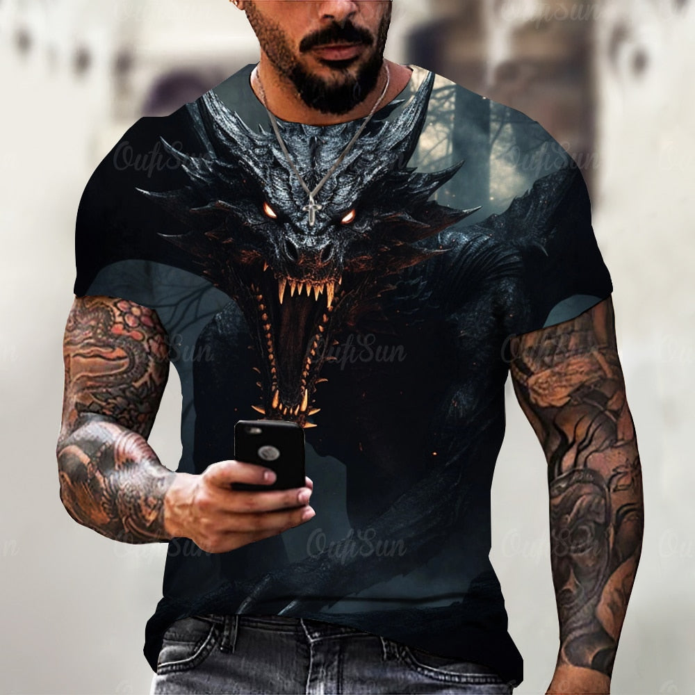 Herren Horror Skulls 3D T-Shirt Rundhals Unisex Sommer Streetwear