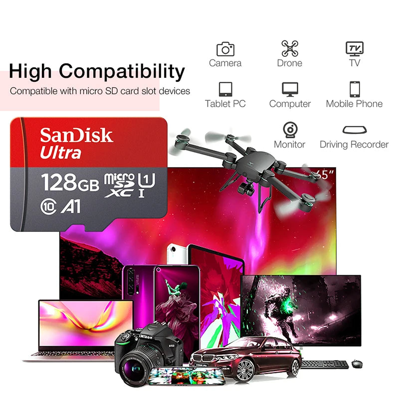 ULTRA Micro SD Karte 128GB 256GB 512GB Speicherkarte TF-Flash-Kartenspeicher
