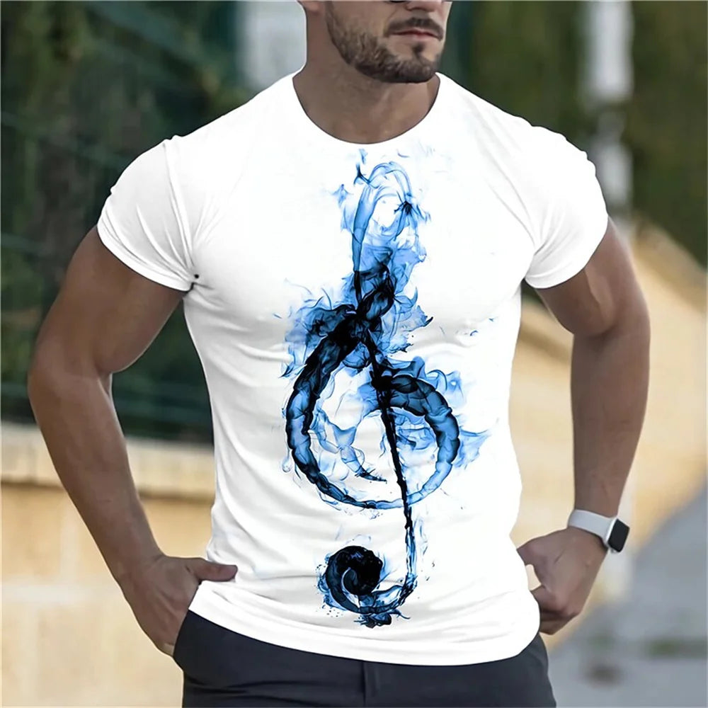 Fashion Herren Rock N Roll 3D T-Shirt Rundhals Unisex Sommer Streetwear Tank Top