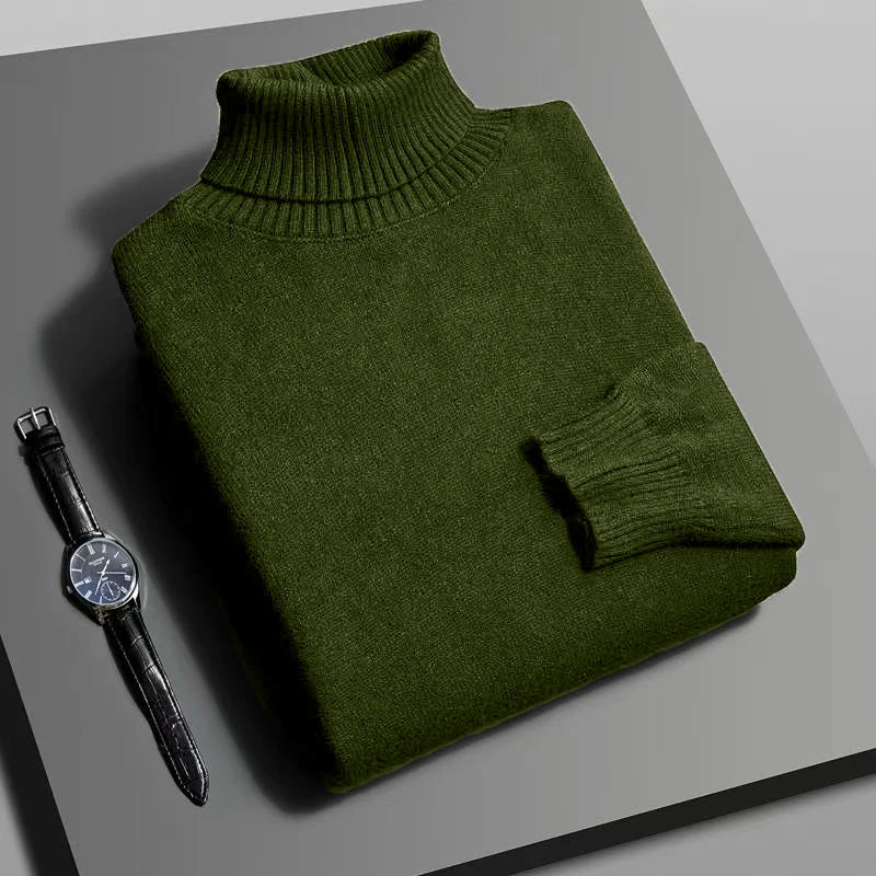 Herren Rollkragen Pullover Sweatshirt Leichter Pulli Sweater Shirt Langarmshirt