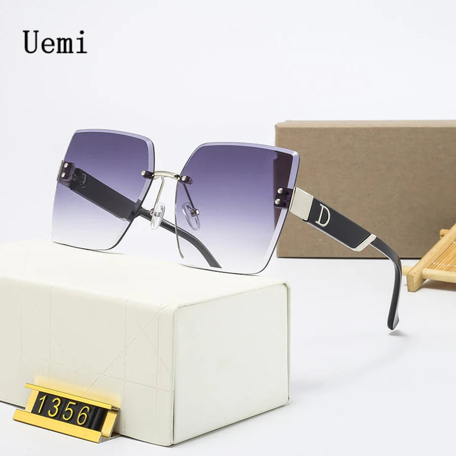 Designer Luxus Sonnenbrille Damen Quadratische Übergröße Gläser Vintage UV400