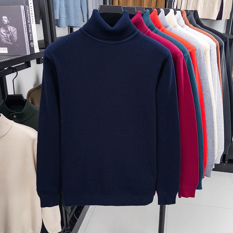 Herren Rollkragen Pullover Sweatshirt Leichter Pulli Sweater Shirt Langarmshirt