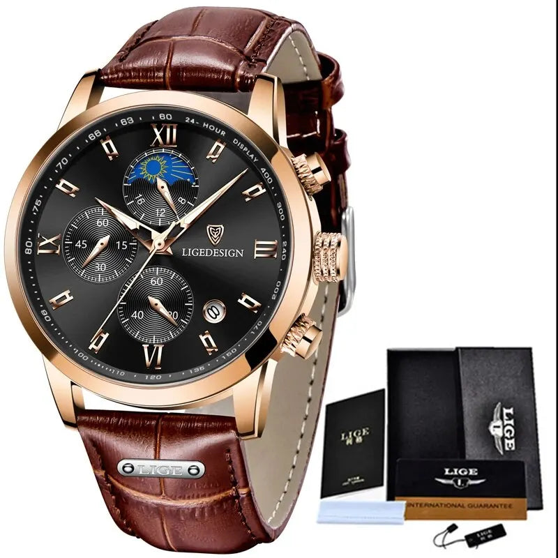 Herren Armbanduhr Digital Uhr Silber Edelstahl LED Quarzuhr Luxus Chronograph