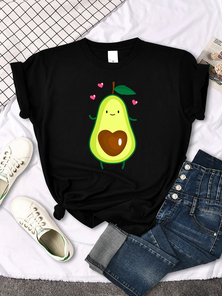 Damen Sommer Top Mona Lisa T-Shirt Rundhals Streetwear lockeres Damentop Mädchen