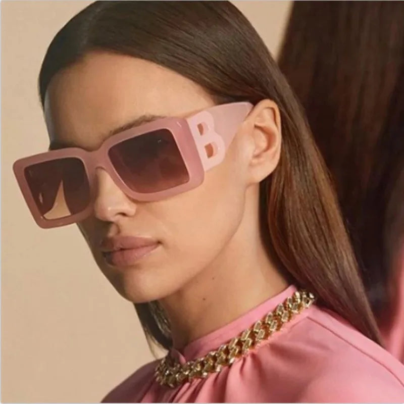 Damen Sonnenbrille Designer Luxus Brille Quadratische Übergröße Gläser Vintage