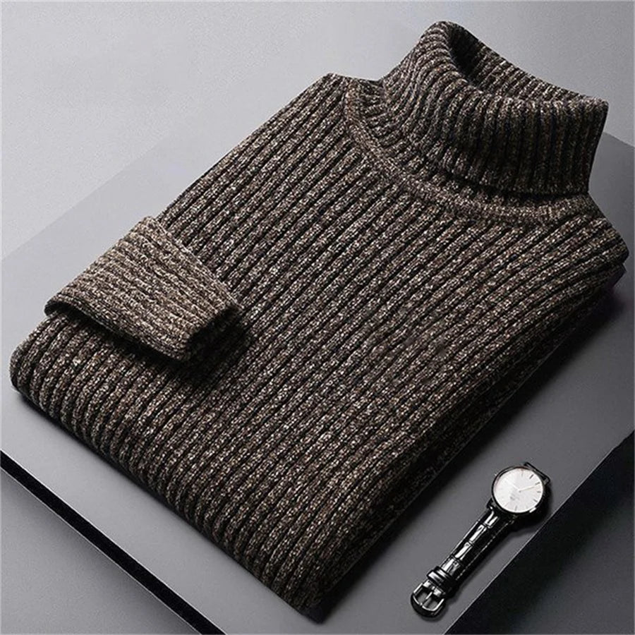 Herren Rollkragen Pullover Sweatshirt Pulli Zipper Sweater Shirt Langarmshirt