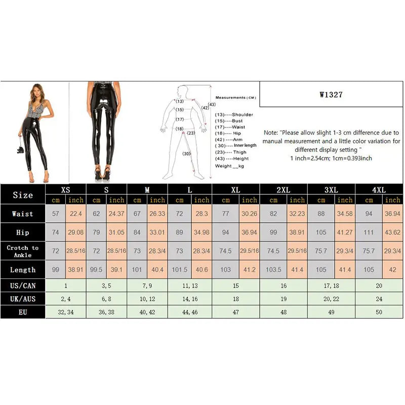 Damen Dünne Leggings Stretch Hose Weiß Glänzend Latex Nachtclub Sexy Hohe Taille