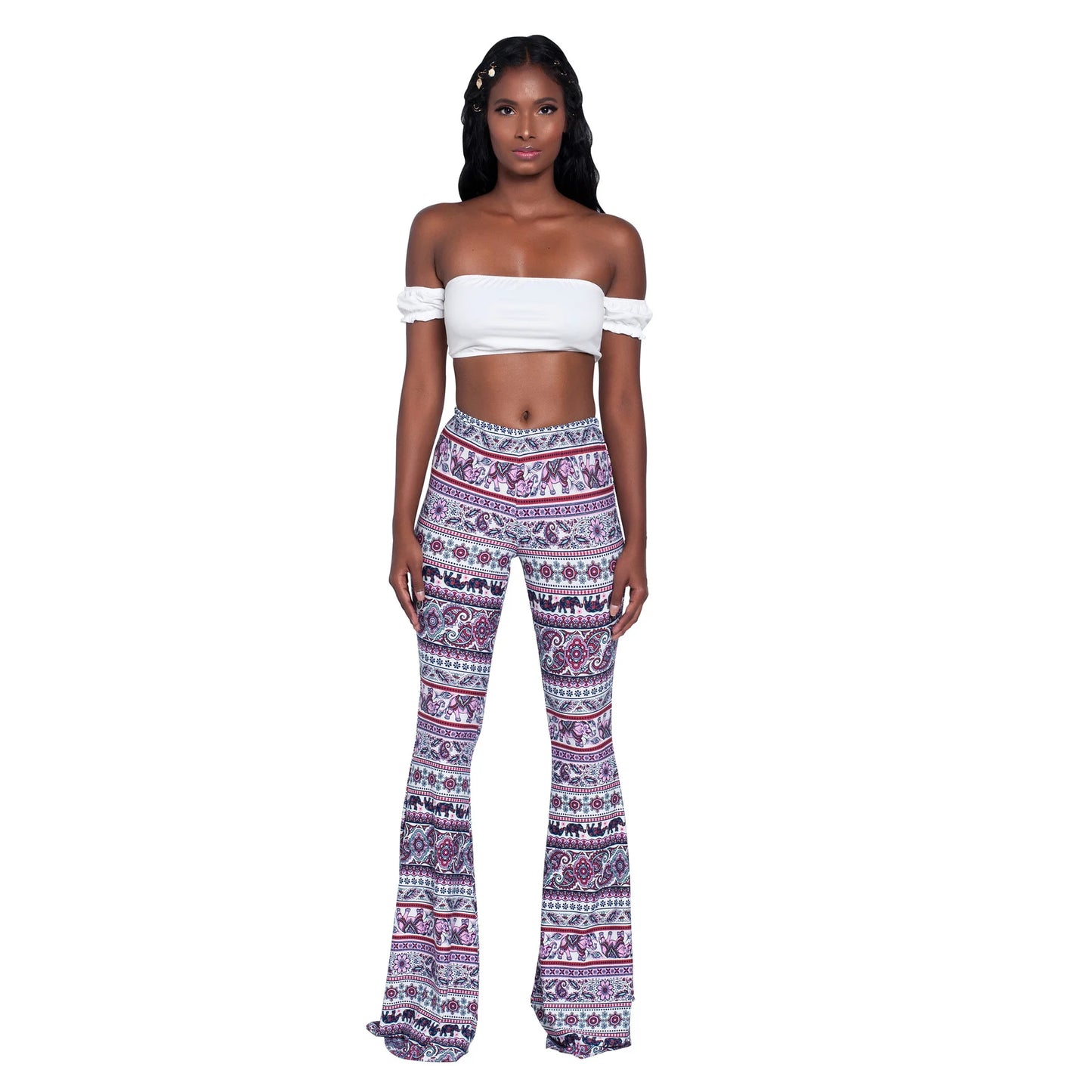 Pantaloni Yoga donna a gamba larga Leggins Svasati Sportivi Fitness Tuta Retro