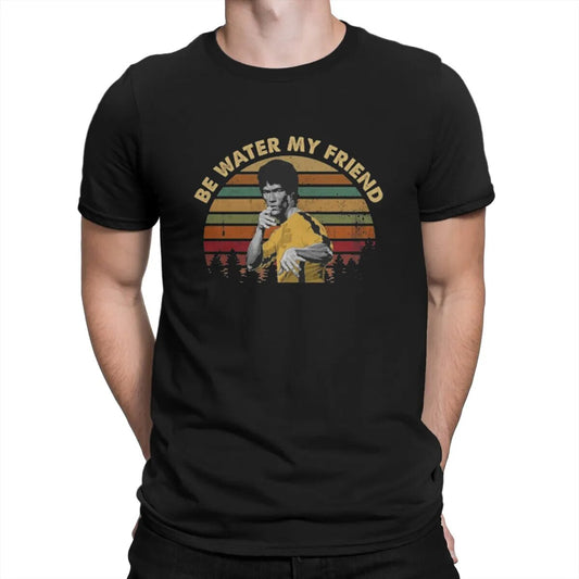 Herren Fashion Vintage 3D T-Shirt Rundhals Kung Fu Star Unisex Sommer Streetwear