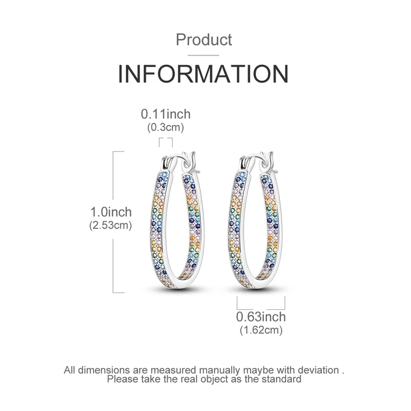 Orecchini a Cerchio in Argento 925 Sterling con Zirconi | Creole Brillanti