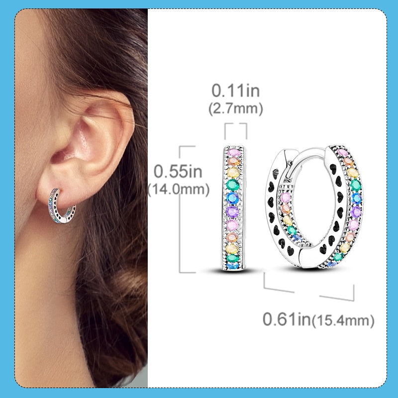 1 Paar Creolen aus 925 sterling Silber Ohrringe Ohrschmuck Zirkonia Ohrstecker