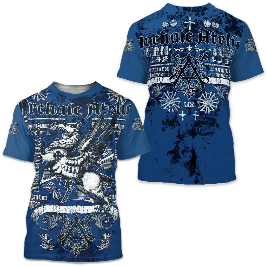 Männer Metal Skull 3D Print T-Shirt Rundhals Unisex Sommer Streetwear Shirt Top