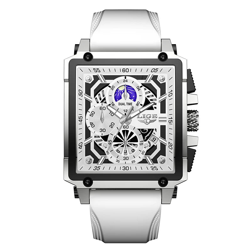 Orologio Uomo Quarzo Acciaio Inossidabile Orologio digitale Cronografo sportivo
