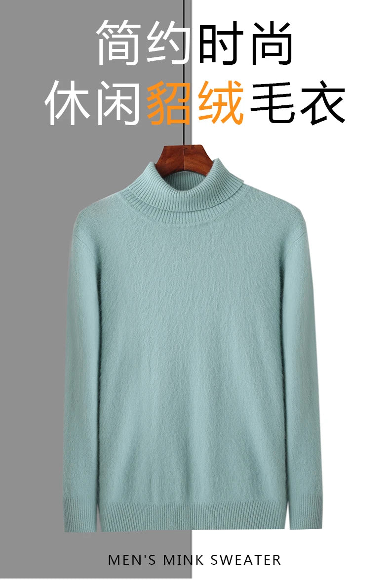 Herren Rollkragen Pullover Sweatshirt Langarm Pulli Sweater Shirt 100% Kaschmir