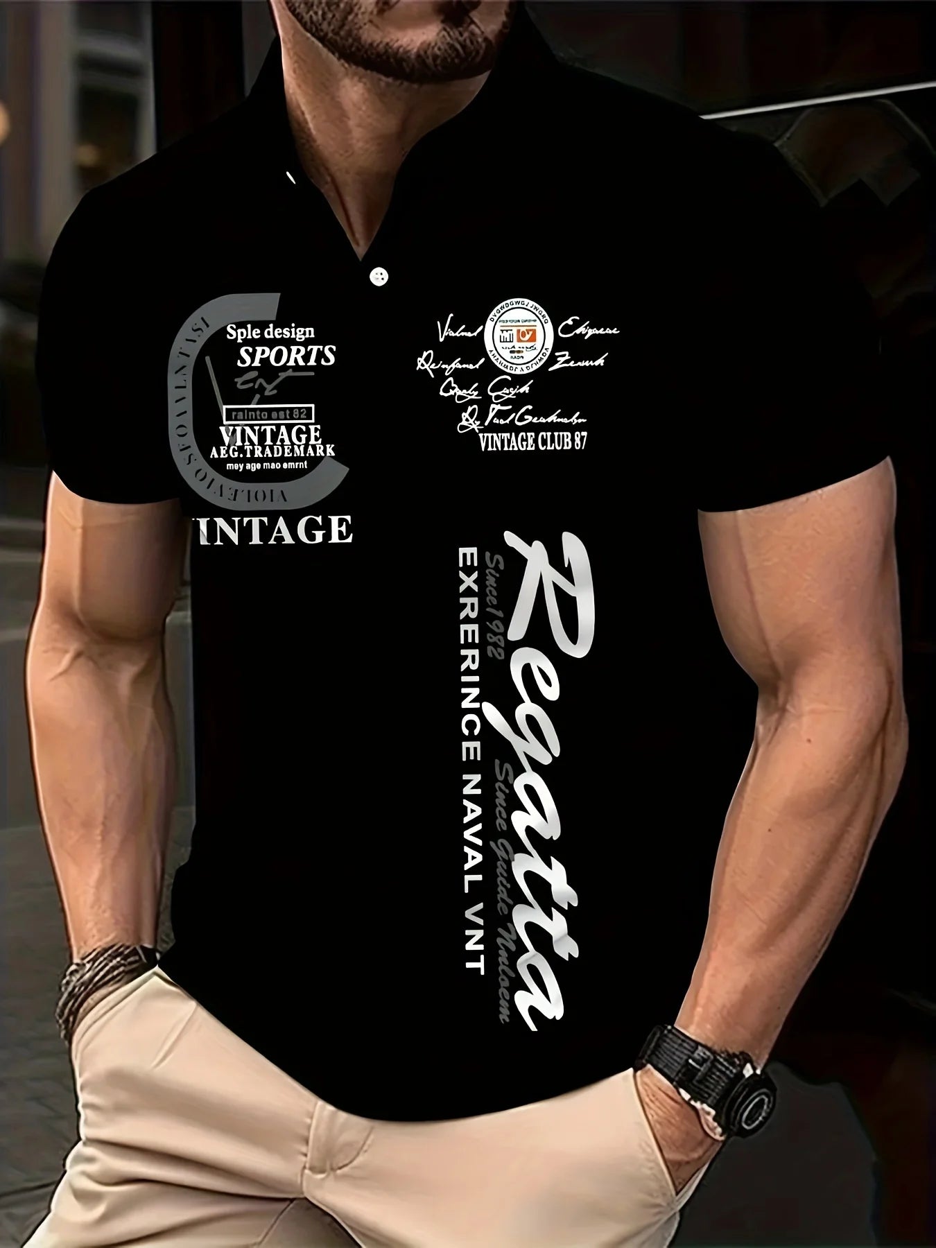 Uomo Polo Manica Corta POLO Shirt Maglietta Camicia Maglia T-Shirt di Moda