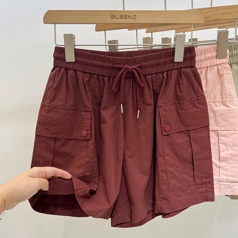 Damen Shorts mit Tasche Hotpants Kurzehose Hose Rock Bermuda Caprihose Hosenrock