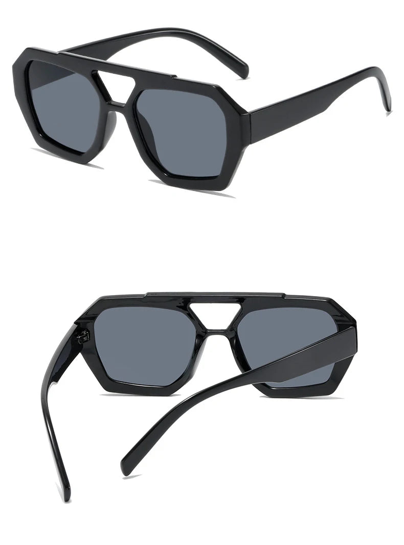 Damen Sonnenbrille Designer Luxus Brille Quadratische Übergröße Gläser Vintage