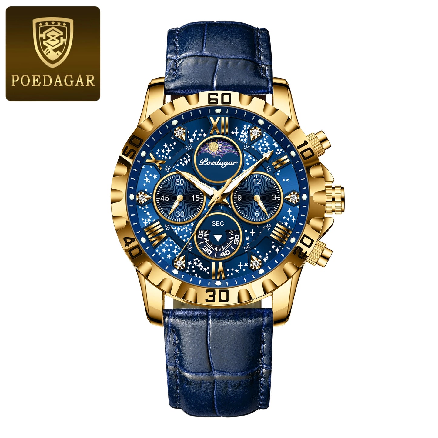 Herren Armbanduhr Digital Uhr Silber Edelstahl LED Quarzuhr Luxus Chronograph