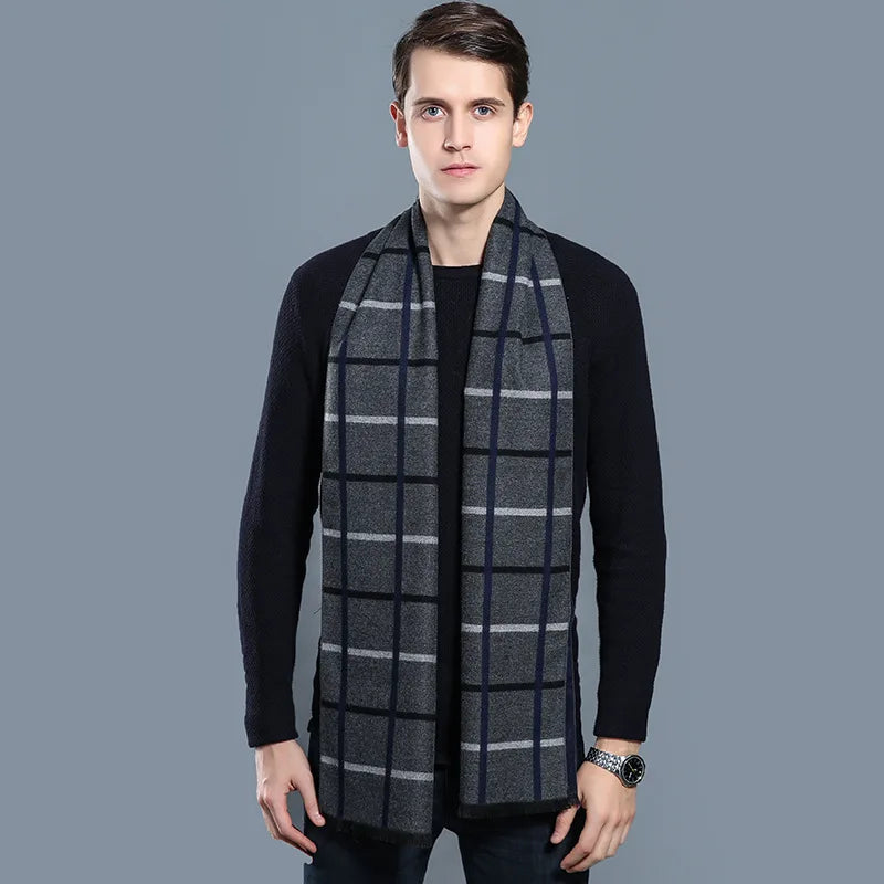 Herren Schal Winterschal Stola Schlauchschal Halstuch Wollschal Strickschal Loop