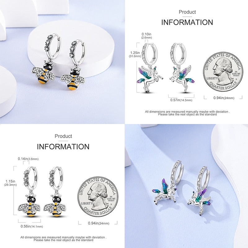 1 Paar Creolen aus 925 sterling Silber Schwarz Ohrringe Zirkonia Ohrstecker