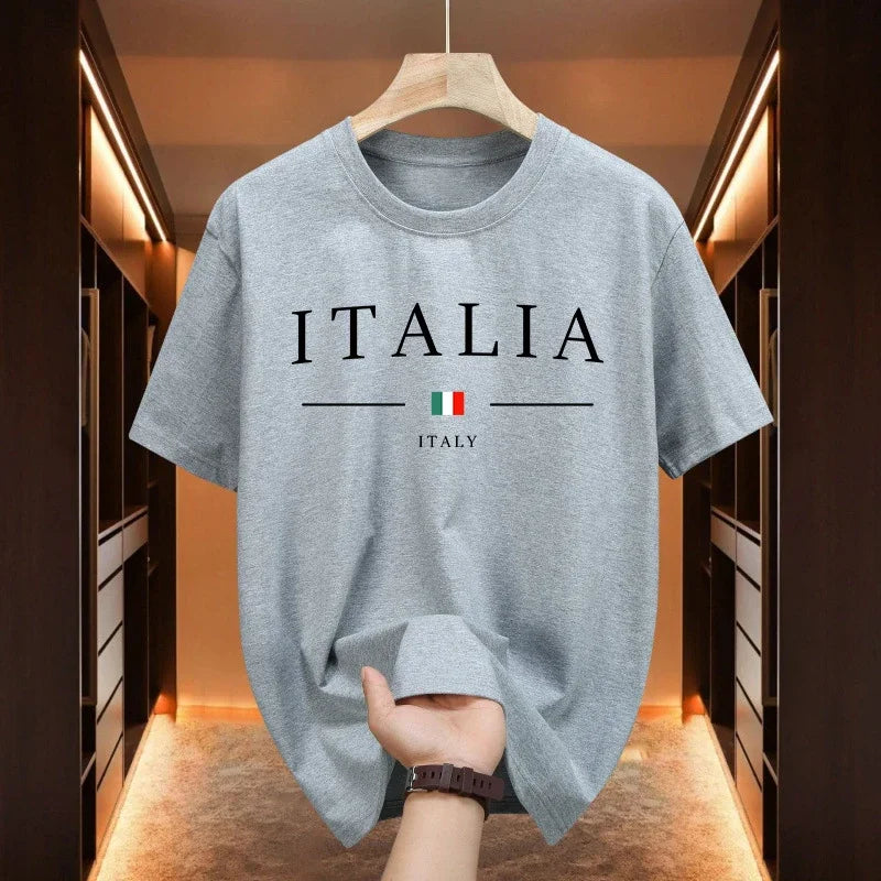 T-Shirt Uomo Manica Corta Italia Maglietta Camicia Maglia Italy 100% Cotone