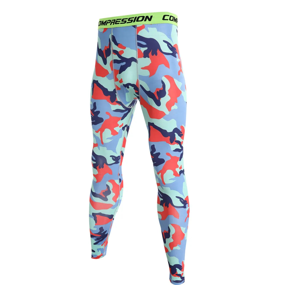 Pantaloni a Compressione da Uomo Leggings Calcio Corsa Palestra Leggins Calza