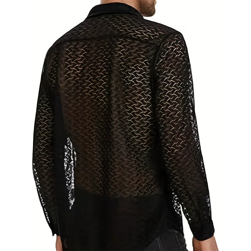 Maglietta Uomo Shirt T-Shirt Canottiera Camicia Maglia Sexy Body Trasparente Top
