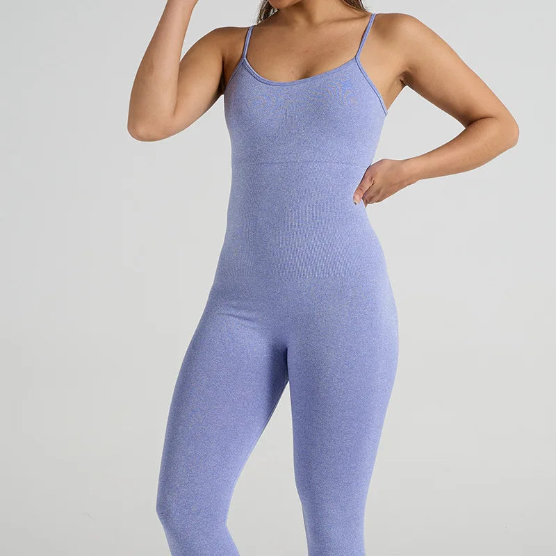 Yoga Fitness Overalls Jumpsuit Gym Stretch Leggings Jogging Anzug Top Push Up