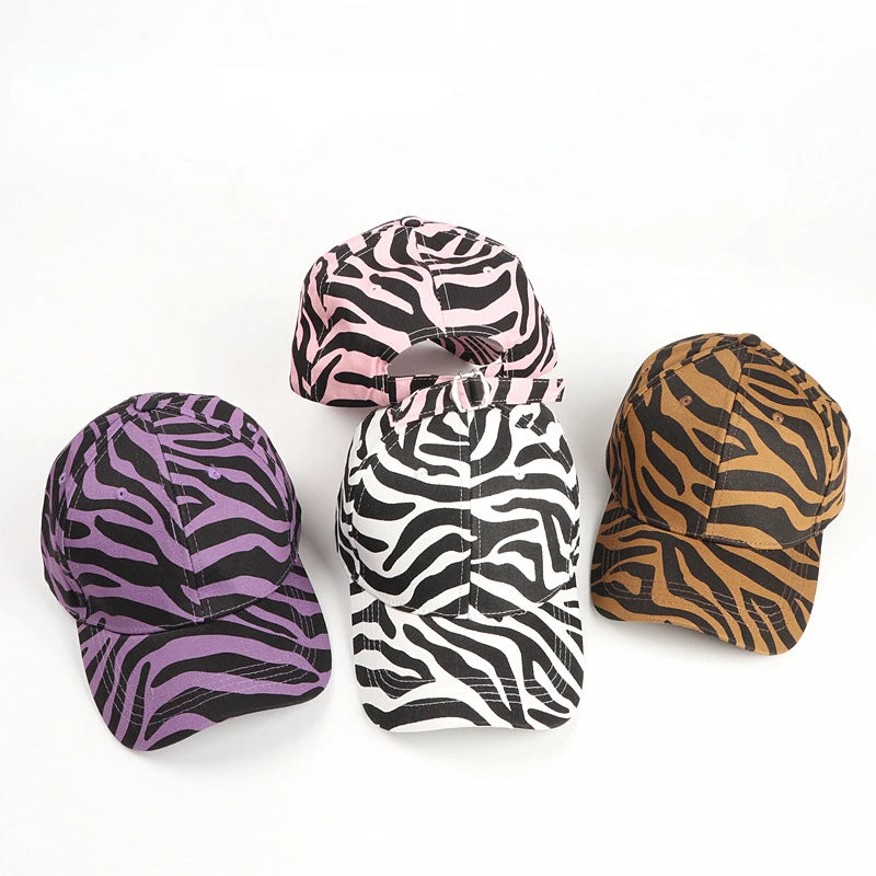Cappy Unisex Leopard Basecap Cap Kappe gebogen Damen Hip Hop Baseball Cap Hut