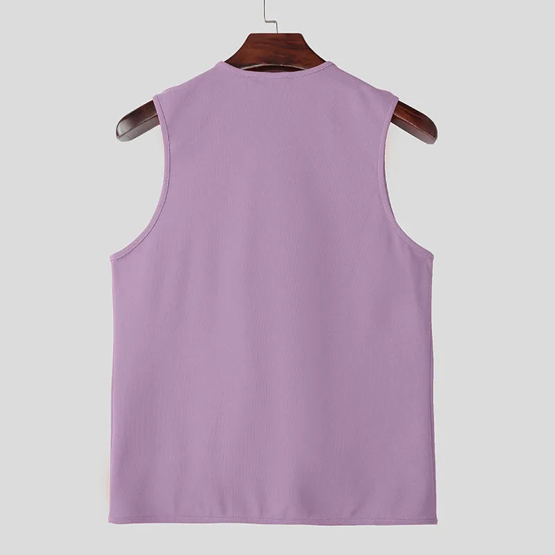 Herren Oberteil Ärmellos Weste Tank Top Sexy Shirt Clubwear Muskel T-Shirt